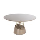Ver imagem 3 de Mesa de Jantar Mjpi 6 Lugares Redonda MDF 150cm Off White com Base de Aco Itamoveis