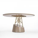 Ver imagem 1 de Mesa de Jantar Mjpi 6 Lugares Redonda MDF 150cm Off White com Base de Aco Itamoveis