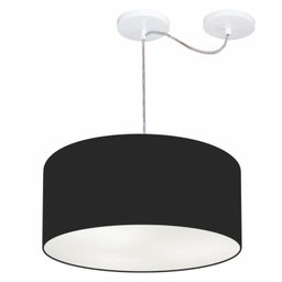 Lustre Cilindrico com Desvio de Centro MD-4147 Cupula Tec 50X25 Preto - 1