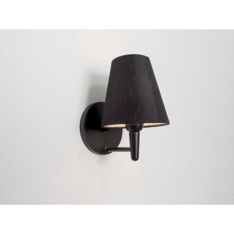 Arandela Cone Md-2004 Base Preta Cupula em Tecido 14/14x07cm Preta