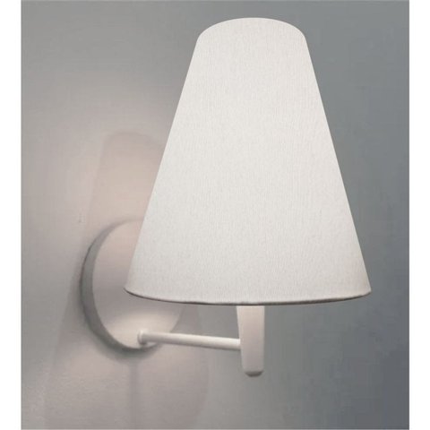 Arandela Cone Md-2007 Base Branca Cupula em Tecido 20/08x18cm Branco
