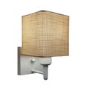 Ver imagem 1 de Arandela Quadrada Md-2006 Base Branca Cupula em Tecido 15/13x13cm Palha