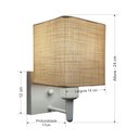 Ver imagem 2 de Arandela Quadrada Md-2006 Base Branca Cupula em Tecido 15/13x13cm Palha