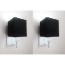 Ver imagem 1 de Kit/2 Arandela Quadrada Md-2019 Branca C/ Inter Liga e Desl Cupula Tec Preto