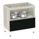 Ver imagem 3 de Balcão Sem Tampo 80cm Misto Basculante Lis Legno Crem e Preto Tx
