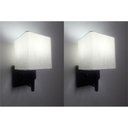 Ver imagem 1 de Kit/2 Arandela Quadrada Md-2019 Preta C/ Inter Liga e Desl Cupula Tec Linho Bege