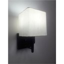 Ver imagem 2 de Kit/2 Arandela Quadrada Md-2019 Preta C/ Inter Liga e Desl Cupula Tec Linho Bege