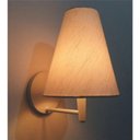 Ver imagem 2 de Arandela Cone Md-2007 Base Branca Cupula em Tecido 20/08x18cm Linho Bege