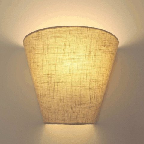 Arandela Retro Cone Md-2001 Cupula Tecido 25/26x13cm Rustico Bege