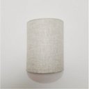 Ver imagem 2 de Arandela Meia Cana Retro Md-2003 Cupula Tecido 25/18x10cm Rustica Bege