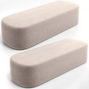 Ver imagem 1 de Kit 02 Puffs Decorativos Orgânico para Living Quarto 195cm Doha W01 Suede Bege - Lyam Decor