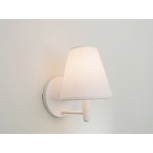 Arandela Cone Md-2004 Base Branca Cupula em Tecido 14/14x07cm Branco Tela