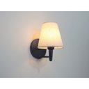 Ver imagem 1 de Arandela Cone Md-2004 Base Preta Cupula em Tecido 14/14x07cm Linho Bege