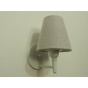 Ver imagem 2 de Arandela Cone Md-2004 Base Branca Cupula em Tecido 14/14x07cm Rustico Cinza