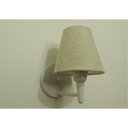 Ver imagem 2 de Arandela Cone Md-2004 Base Branca Cupula em Tecido 14/14x07cm Rustico Bege