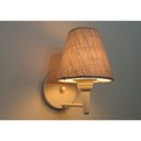 Ver imagem 1 de Arandela Cone Md-2004 Base Branca Cupula em Tecido 14/14x07cm Rustico Bege