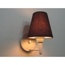 Ver imagem 1 de Arandela Cone Md-2004 Base Branca Cupula em Tecido 14/14x07cm Cafe