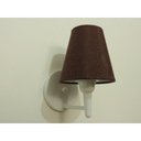 Ver imagem 2 de Arandela Cone Md-2004 Base Branca Cupula em Tecido 14/14x07cm Cafe