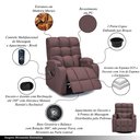 Ver imagem 4 de Poltrona do Papai Sala de Estar Giratória Reclinável Arcane Manual Aquecimento Massagem Pu Marrom Ch