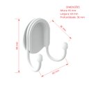 Ver imagem 2 de Cabide de parede duplo adesivo - Branco