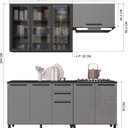 Ver imagem 3 de Cozinha Modulada Compacta 4 Peças Vidro Fumê Diamante Preto/Chumbo/Titânio