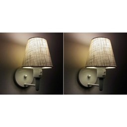 Kit/2 Arandela Cone Md-2013 Branca C/ Inter Liga e Desl Cupula Tec Rustico Bege - 1 Kit/2 Arandela Cone Md-2013 Branca C/ Inter Liga e Desl Cupula Tec Rustico Bege - 1