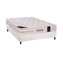 Ver imagem 1 de Cama Box Casal: Colchão Molas Castor Pocket Kingdom Aloe Vera + Base CRC Courano White(138x188)