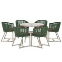 Ver imagem 1 de Mesa e 6 Cadeiras de Jantar Noronha Fendi E9 Trama Original Verde