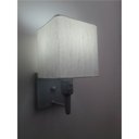 Ver imagem 1 de Arandela Quadrada Md-2019 Cinza C/ Inter Liga e Desl Cupula Tec Linho Bege