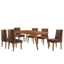 Ver imagem 2 de Mesa de Jantar Copper 180cm Tampo Mdf com 6 Cadeiras Moderna Veludo Marrom/naturalle/naturalle