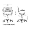 Ver imagem 5 de Cadeira de Escritório Giratória Fit em Polipropileno Azul Roal