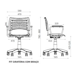 Cadeira de Escritório Giratória Fit em Polipropileno Azul Roal - 5