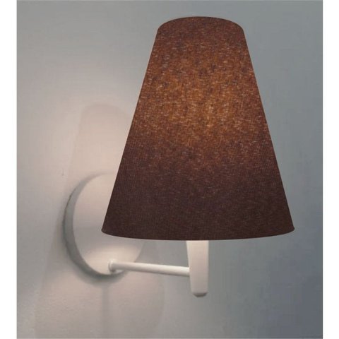 Arandela Cone Md-2007 Base Branca Cupula em Tecido 20/08x18cm Cafe