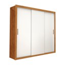 Ver imagem 2 de Guarda-Roupa Casal com 3 Portas de Correr e 4 Gavetas 186cm Multimóveis CR35573 Madeirado/Branco