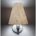 Ver imagem 2 de Arandela Cone Md-2032 Branca C/ Inter Liga e Desl Cupula Tecido Rustica Bege