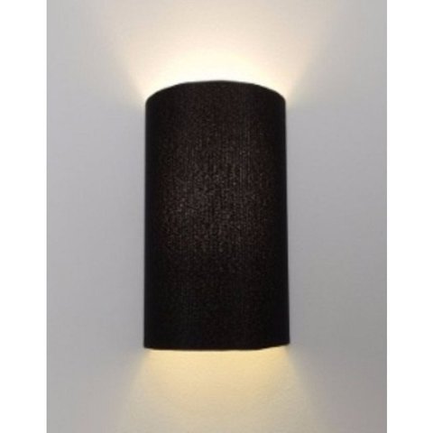 Arandela Meia Cana Md-2031 Cupula Tecido 30/18x16cm Preto