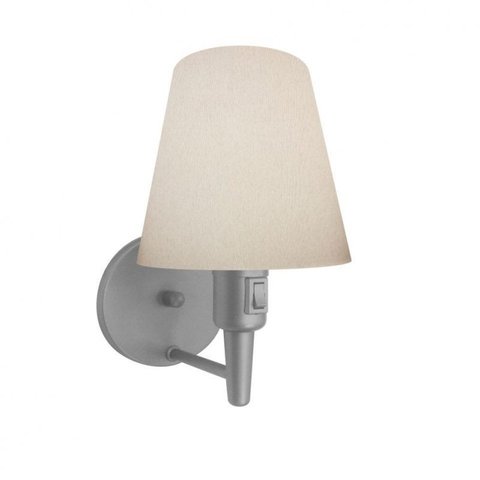 Arandela Cone Md-2013 Cinza C/ Inter Liga e Desl Cupula Tecido Branco
