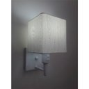 Ver imagem 1 de Arandela Quadrada Md-2019 Branca C/ Inter Liga e Desl Cupula Tec Linho Bege