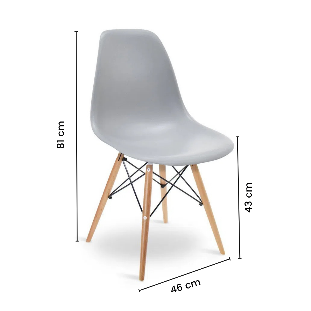 Conjunto Saarinen Basic 110cm Branca 5 Cadeiras Eames Cinza - 5