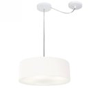 Ver imagem 1 de Lustre Cilindrico com Desvio de Centro MD-4255 Cupula Tecido 40X15 Branco