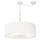 Ver imagem 3 de Lustre Cilindrico com Desvio de Centro Md-4259 Cupula Tecido 50x15cm Branco - Bivolt