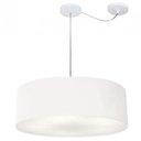Ver imagem 1 de Lustre Cilindrico com Desvio de Centro Md-4259 Cupula Tecido 50x15cm Branco - Bivolt