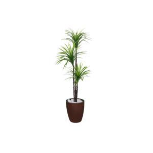 Planta Artificial Árvore Yucca 1,50m 3 Folhas Kit + Vaso S. Marrom 30cm