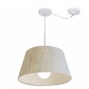 Ver imagem 1 de Lustre Pendente Cone Com Desvio Md-4273 Cupula Tec 21/30x40cm Rustico Bege