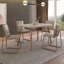 Ver imagem 3 de Conjunto de Jantar Mesa 120cm + 4 Cadeiras Soft Estofadas Pr