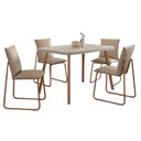Ver imagem 2 de Conjunto de Jantar Mesa 120cm + 4 Cadeiras Soft Estofadas Pr