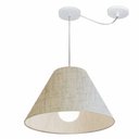 Ver imagem 1 de Lustre Pendente Cone Com Desvio Md-4272 Cupula Tec 25/15x40cm Rustico Bege