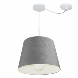 Lustre Pendente Cone Com Desvio Md-4274 Cupula Tec 30/30x40cm Rustico Cinza - 1