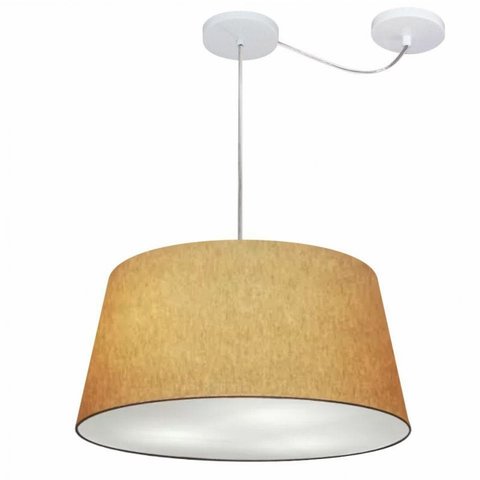 Lustre Pendente Cone Com Desvio Md-4282 Cupula 21/40x50cm Palha