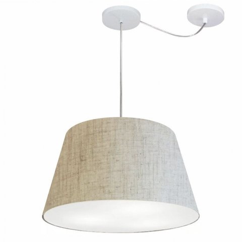 Lustre Pendente Cone Com Desvio Md-4279 Cupula Tec 21/30x40cm Rustico Bege